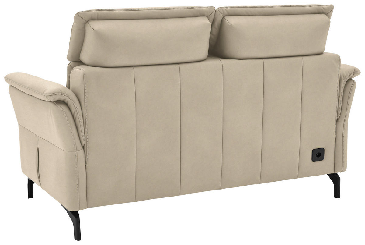 2-SITZER-SOFA in Leder Ecru  - Ecru/Schwarz, KONVENTIONELL, Leder/Metall (178/103/92cm) - Dieter Knoll