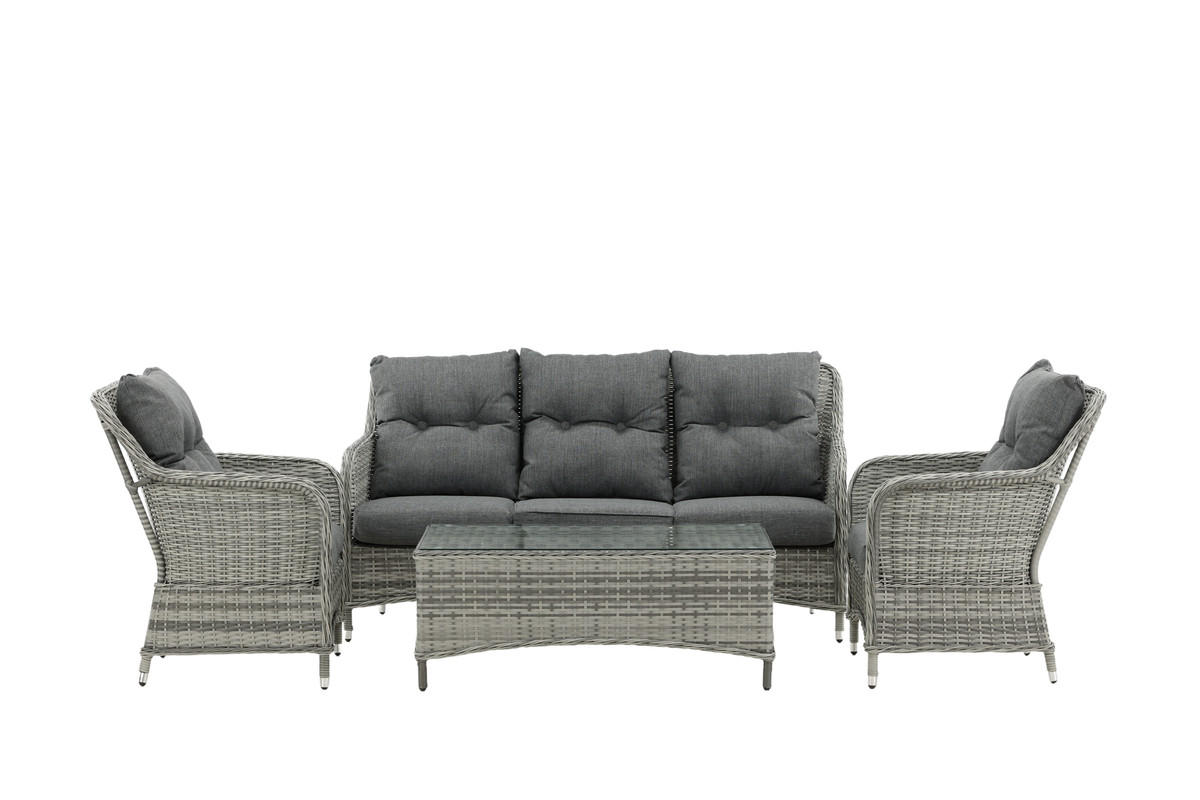 TRÄDGÅRDSGRUPP  - grå, Basics, metall/glas (176/92/176cm)