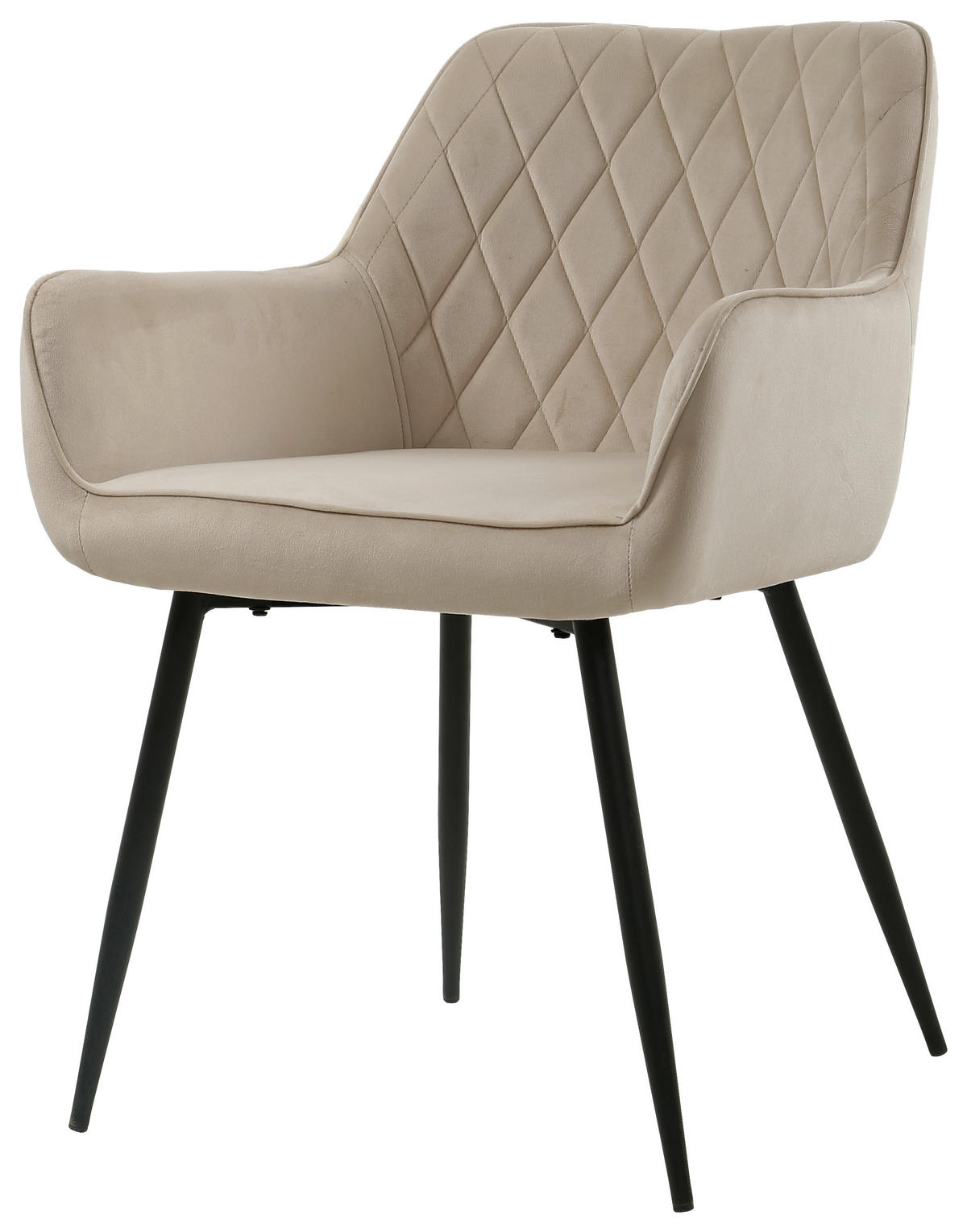 ARMLEHNSTUHL  in Eisen Samt  - Creme/Schwarz, Design, Holz/Textil (56/79/58cm) - Carryhome