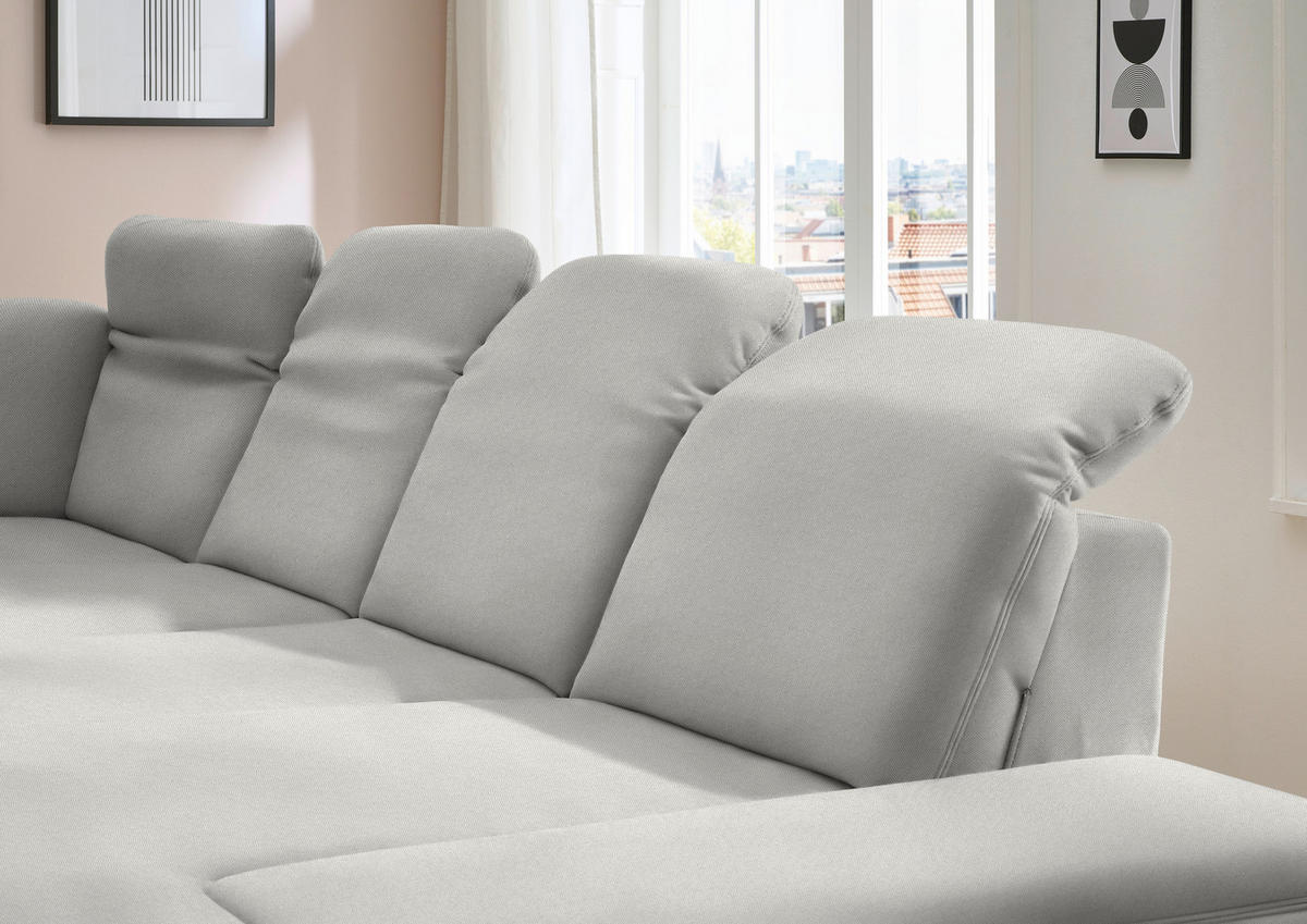 WOHNLANDSCHAFT Chenille Cappuccino  - Schwarz/Cappuccino, Design, Textil/Metall (255/364/198cm) - Beldomo Style