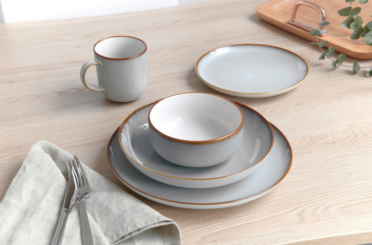 TAFELSERVICE Grau PORTOFINO 8-teilig  - Grau, Trend, Keramik (28,5/17/28,5cm) - Ritzenhoff Breker