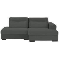 ECKSOFA in Chenille Anthrazit  - Anthrazit/Schwarz, Design, Kunststoff/Textil (223/158cm) - Lomoco