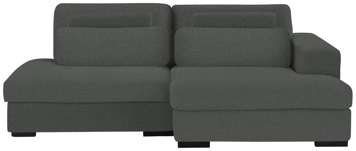 ECKSOFA in Chenille Anthrazit  - Anthrazit/Schwarz, Design, Kunststoff/Textil (223/158cm) - Lomoco
