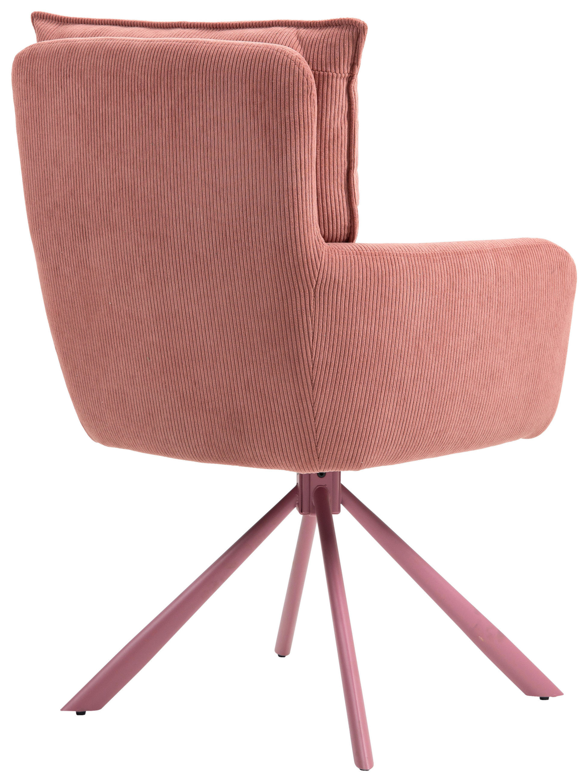 ARMLEHNSTUHL  in Feincord  - Rosa, Design, Textil/Metall (61/95/67cm) - Novel