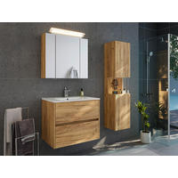OMARA Z OGLEDALOM 70/62/17 cm  - barve hrasta, Moderno, steklo/leseni material (70/62/17cm) - MID.YOU