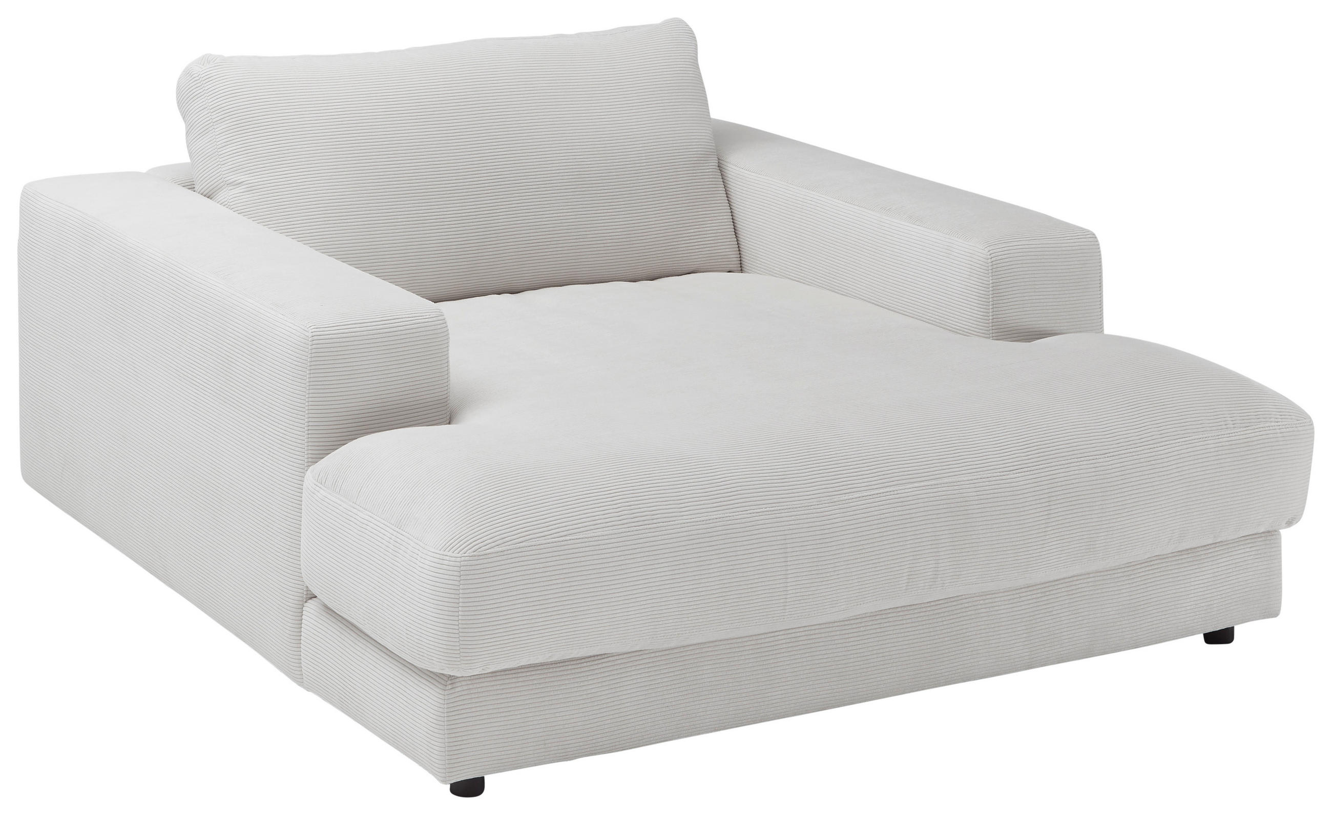 XXL-SESSEL in Feincord Weiss  - Weiss/Schwarz, Design, Kunststoff/Textil (150/86/170cm) - Lomoco