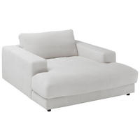 XXL-SESSEL in Feincord Weiss  - Weiss/Schwarz, Design, Kunststoff/Textil (150/86/170cm) - Lomoco