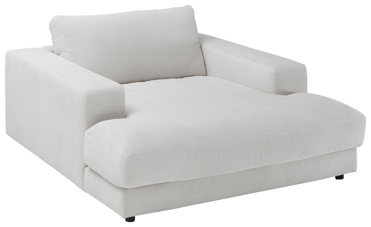 XXL-SESSEL in Feincord Weiss  - Weiss/Schwarz, Design, Kunststoff/Textil (150/86/170cm) - Lomoco