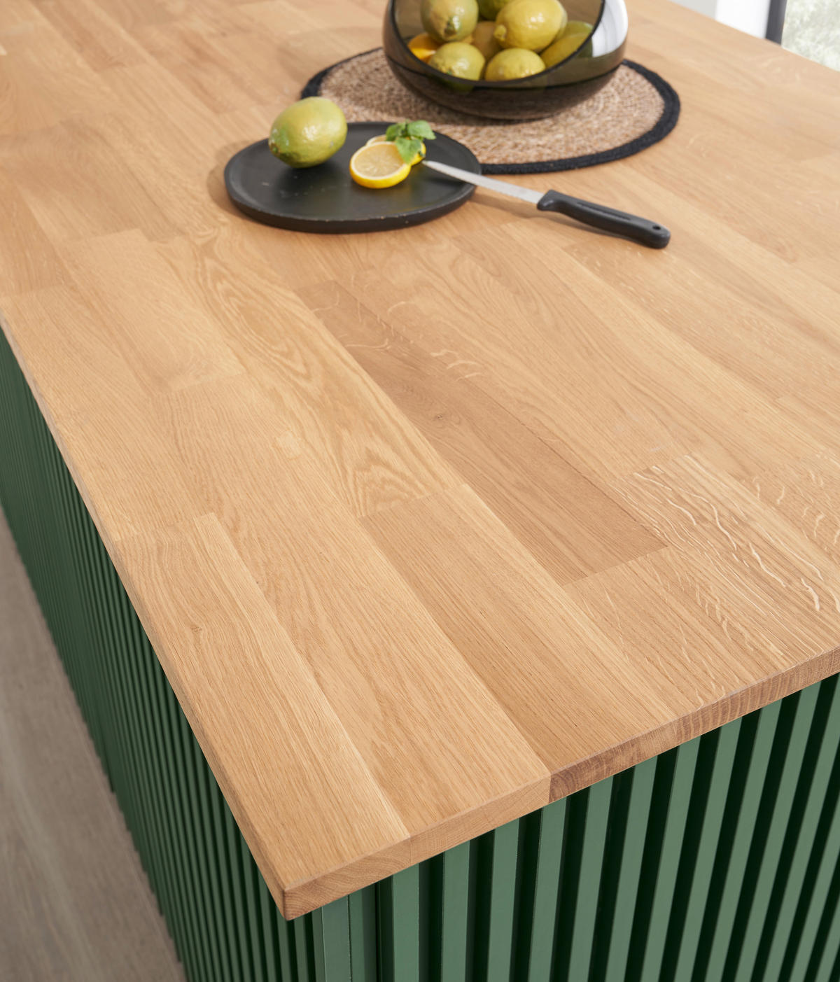 KÜCHENINSEL 160/88/90 cm  in Grün  - Eichefarben/Grün, Basics, Holz/Holzwerkstoff (160/88/90cm) - Carryhome