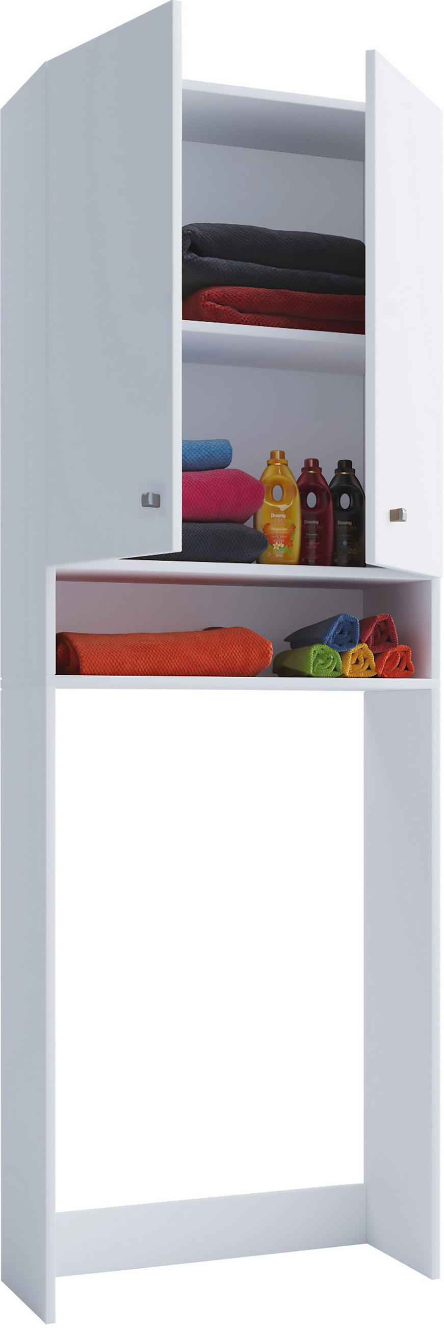 WASCHMASCHINENSCHRANK 64,2/181,7/27 cm  in Weiß  - Silberfarben/Weiß, Basics, Holzwerkstoff/Kunststoff (64,2/181,7/27cm) - MID.YOU