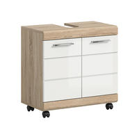 TVÄTTSTÄLLSUNDERSKÅP 60/60/34 cm  - Sonoma ek/vit högglans, Trend, trämaterial/plast (60/60/34cm) - MID.YOU