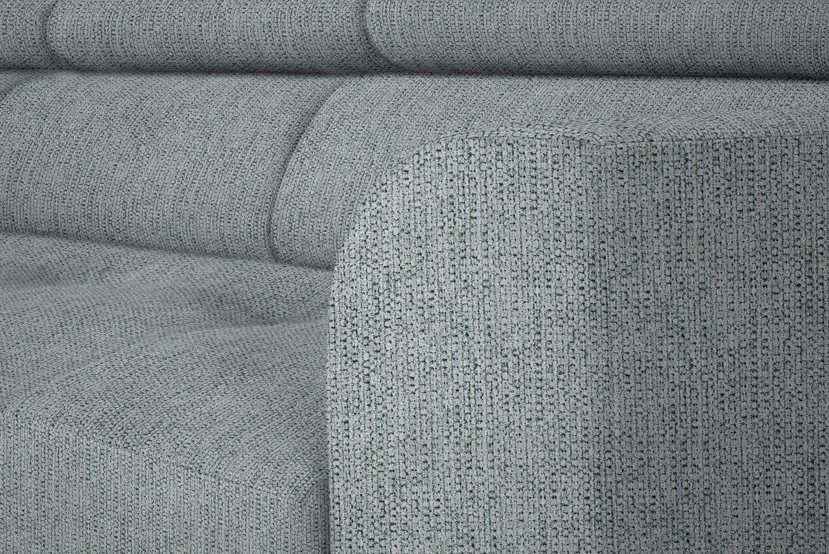 ECKSOFA in Webstoff Grau  205/280 cm  - Schwarz/Grau, Design, Textil/Metall (205/280cm) - Xora