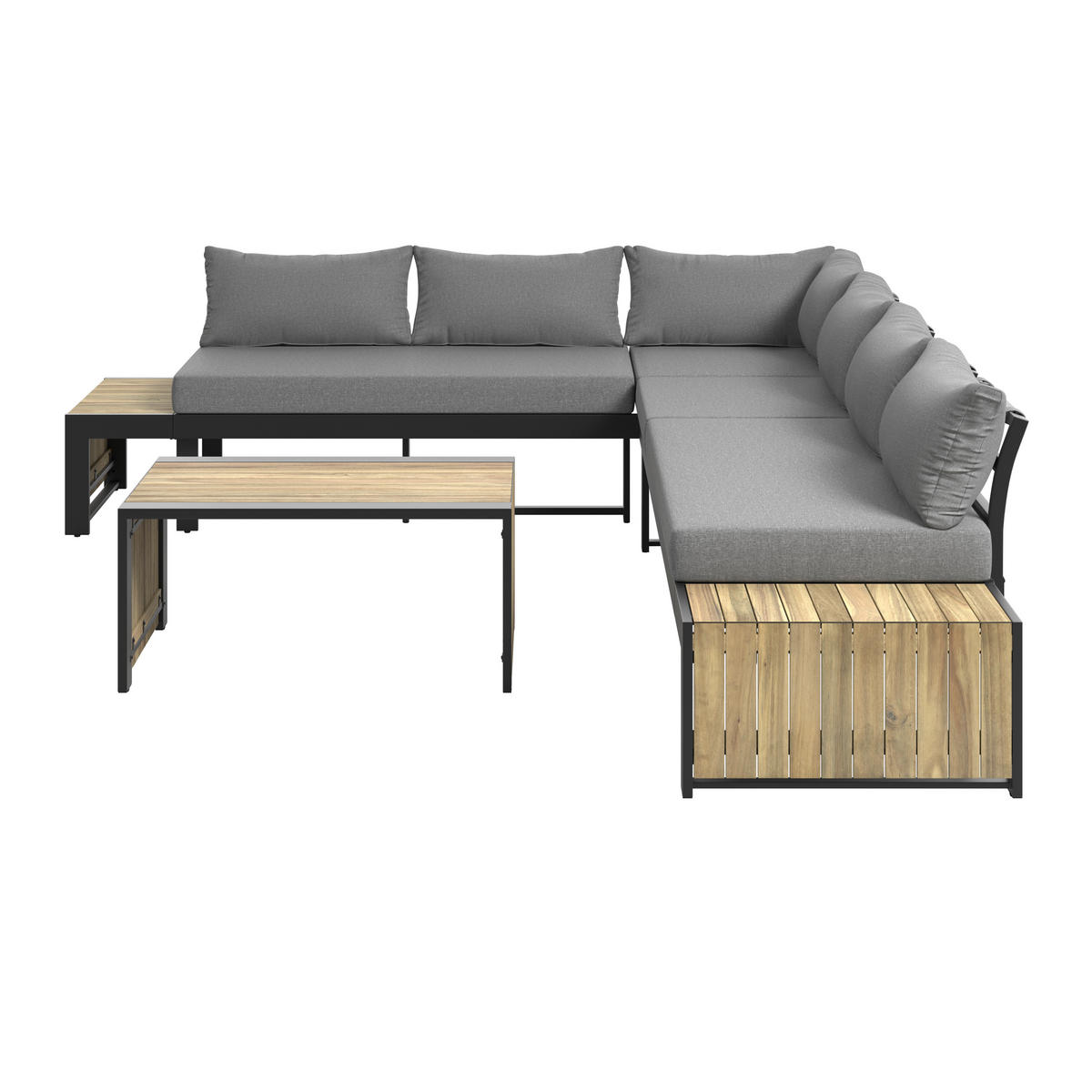 LOUNGEGARNITUR 311/246 cm Akazie Aluminium  - Anthrazit/Grau, Lifestyle, Holz/Textil (311/246cm) - Ambia Garden