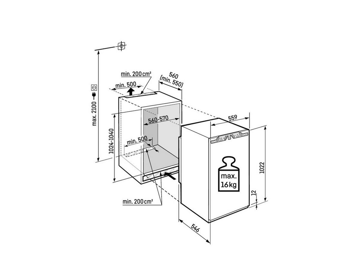 KÜHLSCHRANK 57,2/108,1/62,2 cm IRD4021-22  - Weiß, Basics, Glas/Kunststoff (57,2/108,1/62,2cm) - Liebherr