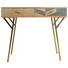 SCHREIBTISCH Mangoholz massiv Goldfarben, Grau, Naturfarben - Goldfarben/Naturfarben, MODERN, Holz/Stein (90/76/50cm) - Carryhome