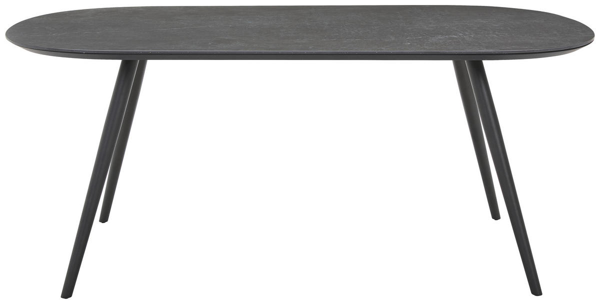 ESSTISCH in Keramik 180/100/75 cm  - Anthrazit/Grau, Design, Keramik/Metall (180/100/75cm) - Musterring
