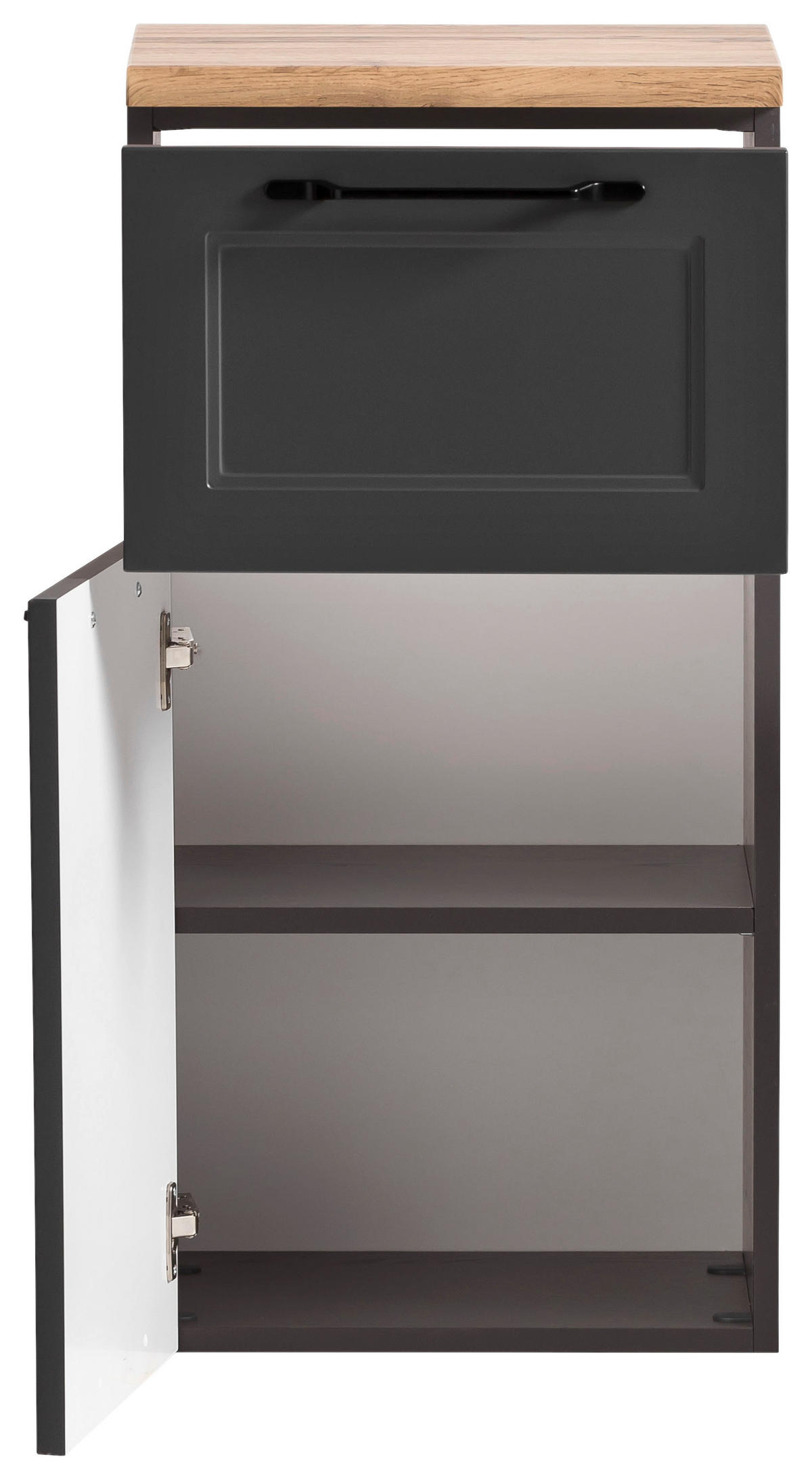 UNTERSCHRANK 40/84/35 cm   - Eiche Wotan/Schwarz, KONVENTIONELL, Holzwerkstoff/Kunststoff (40/84/35cm) - Xora