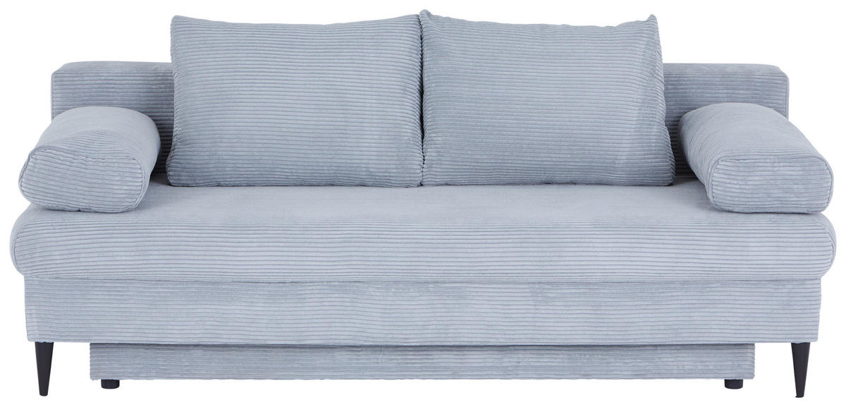 CANAPEA EXTENSIBILĂ lemn, plastic, textil gri  - negru/gri, Modern, plastic/lemn (200/95/95cm)