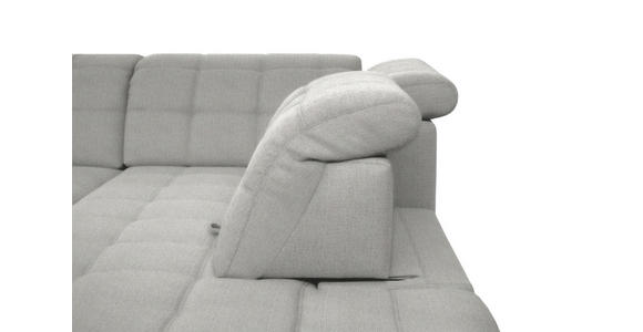 ECKSOFA in Webstoff Hellgrau 216/297 cm - Hellgrau/Schwarz, Design, Holz/Textil (216/297cm) - Xora