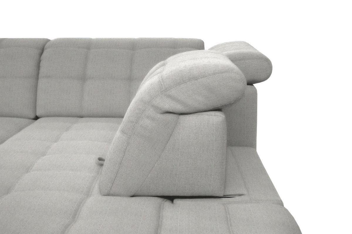 ECKSOFA in Webstoff Hellgrau  216/297 cm  - Hellgrau/Schwarz, Design, Holz/Textil (216/297cm) - Xora