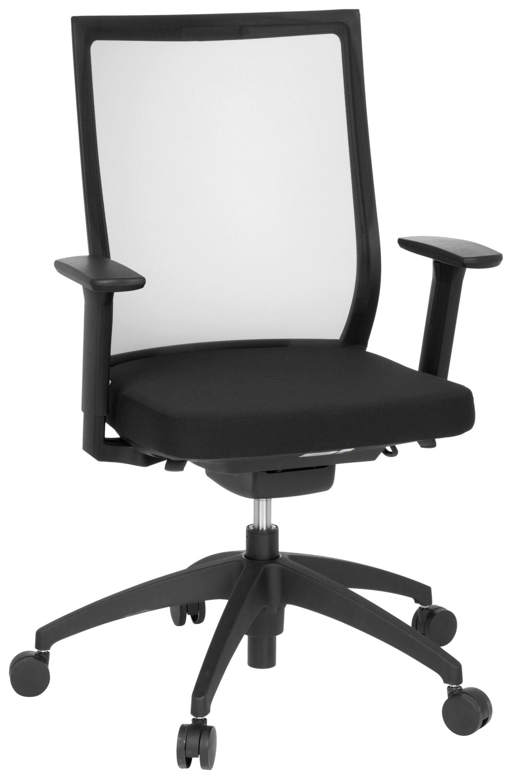 OTOČNÁ ŽIDLE, síťovina, plochá tkanina, černá, barvy chromu - černá/barvy chromu, Moderní, textil/plast (63/106/55cm) - MID.YOU