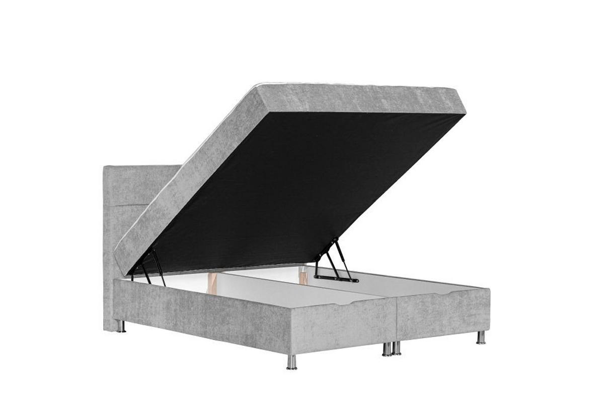 POSTELJA Z VZMETNICO 160 cm   x 200 cm  , les, tekstil, leseni material svetlo siva  - barve kroma/svetlo siva, Moderno, leseni material/tekstil (160/200cm) - Ti'me