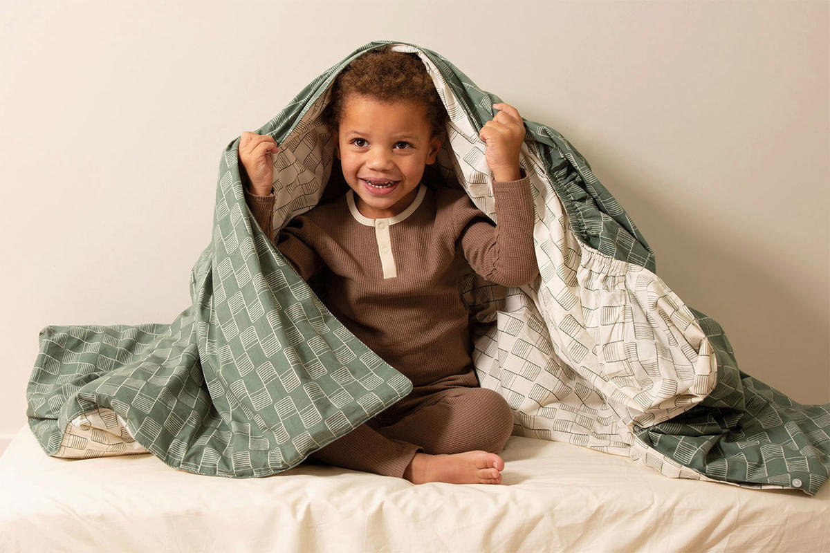 BABYBETTWÄSCHE Little Charm 100/135 cm  - Dunkelgrün/Weiß, Basics, Textil (100/135cm) - Witlof for Kids