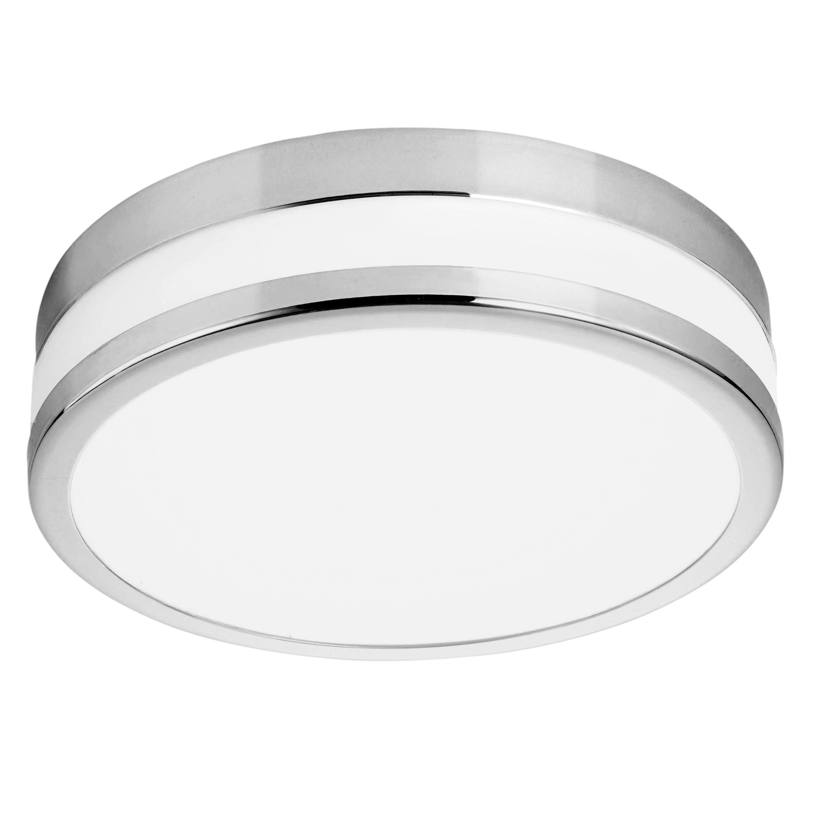 BADEZIMMER-DECKENLEUCHTE 30/6 cm   - Chromfarben/Weiß, Basics, Glas/Metall (30/6cm) - Celina