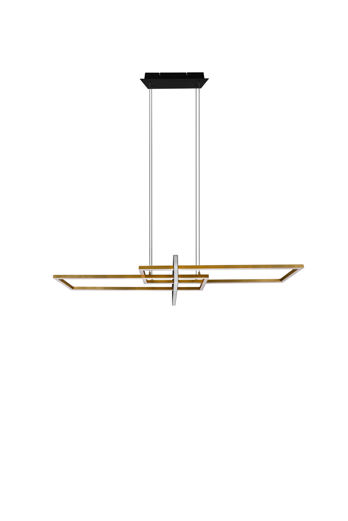 LED-HÄNGELEUCHTE Salinas 110/150/40 cm   - Messingfarben/Schwarz, Trend, Metall (110/150/40cm) - Trio Leuchten