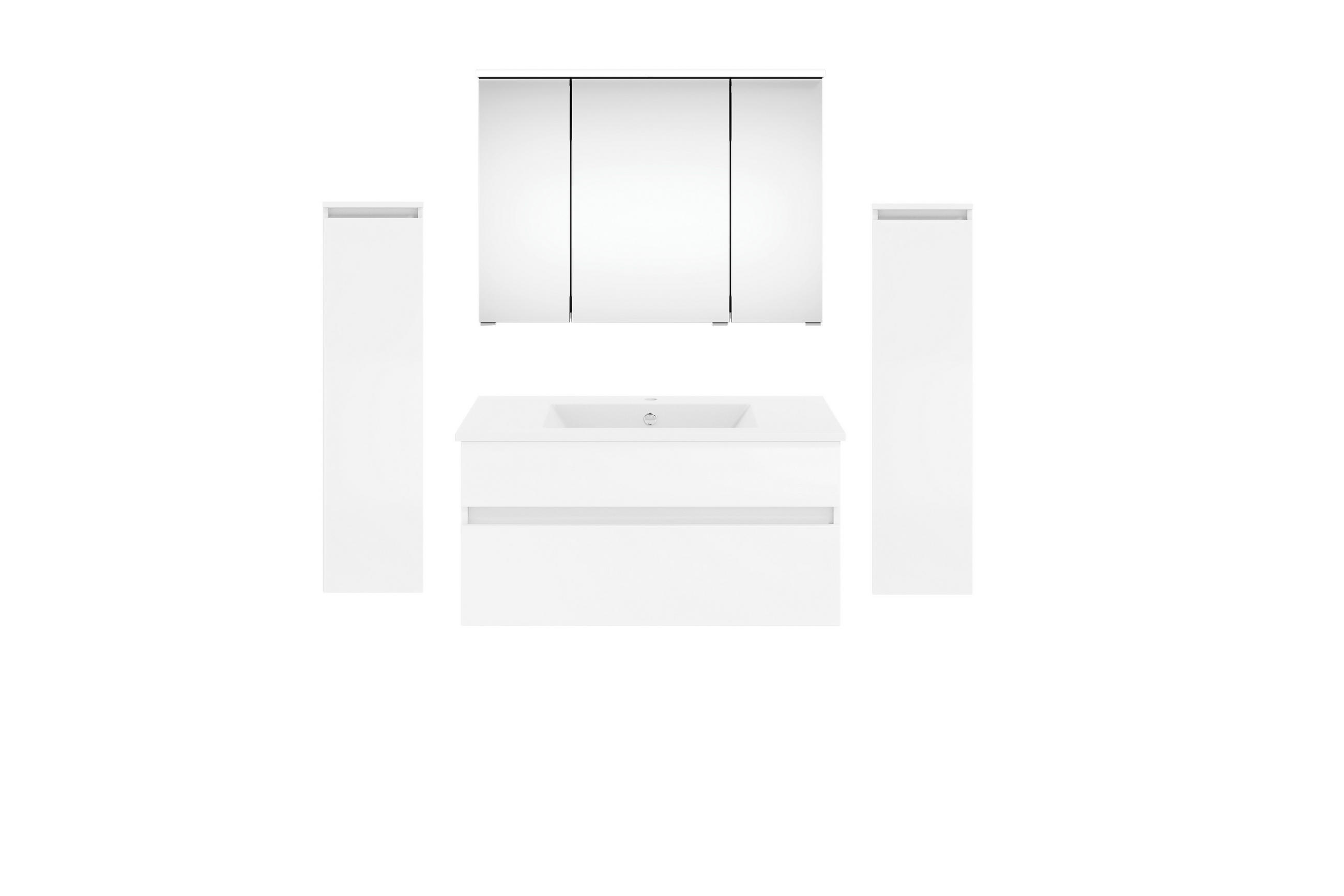 BADEZIMMER  in 150 cm  - Weiß Hochglanz/Weiß, KONVENTIONELL, Keramik/Holzwerkstoff (150cm) - Puris