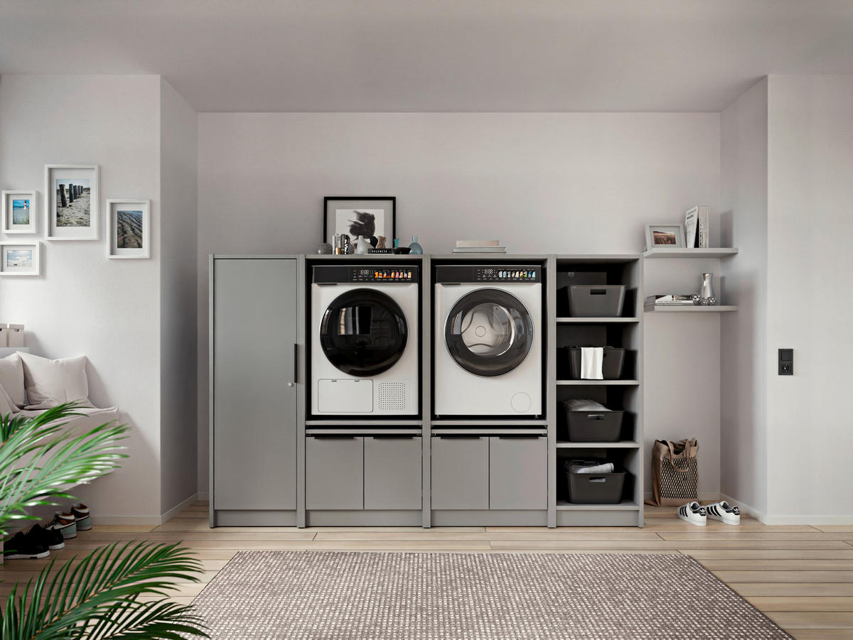MEHRZWECKSCHRANK 50/150/68 cm  - gris/couleur de chêne, Basics, matière synthétique/matériau de bois (50/150/68cm) - MID.YOU