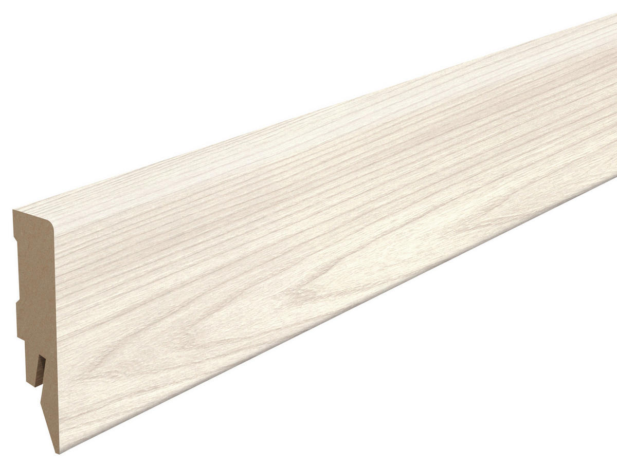 SOCKELLEISTE Akazie weiss Weiß  - Weiß, KONVENTIONELL, Holzwerkstoff (240/1.4/5.8cm) - Egger Holzwerkstoffe