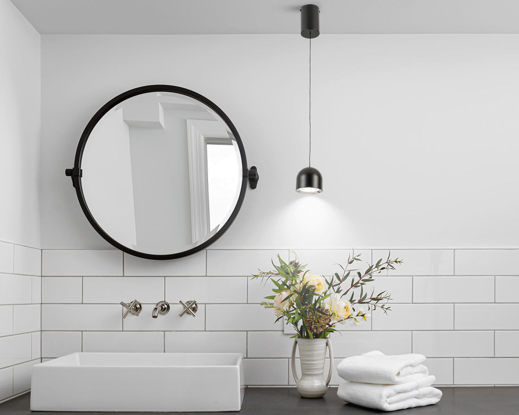 LED SVJETILJKA VISEĆA  10/50-180 cm       - boje kroma/crna, Basics, metal/plastika (10/50-180cm) - Novel
