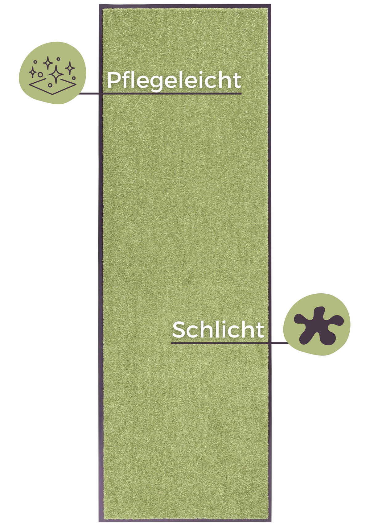 SCHMUTZFANGMATTE  60/180 cm  Hellgrün  - Hellgrün, Basics, Kunststoff/Textil (60/180cm) - Hanse Home