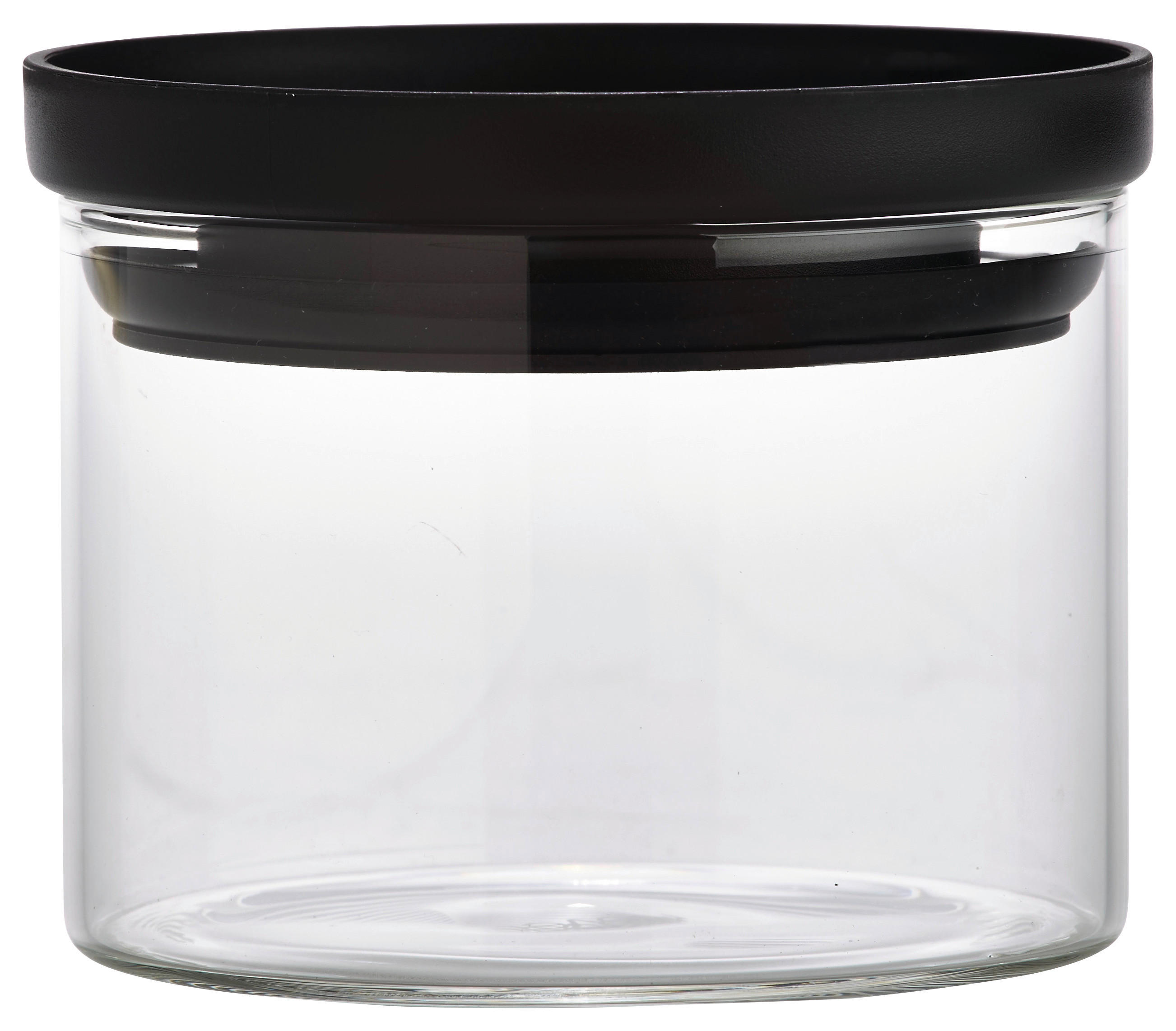 FÖRVARINGSBURK 0,4 l  - klar/svart, Basics, glas/plast (9,5/7cm) - Homeware Profession.