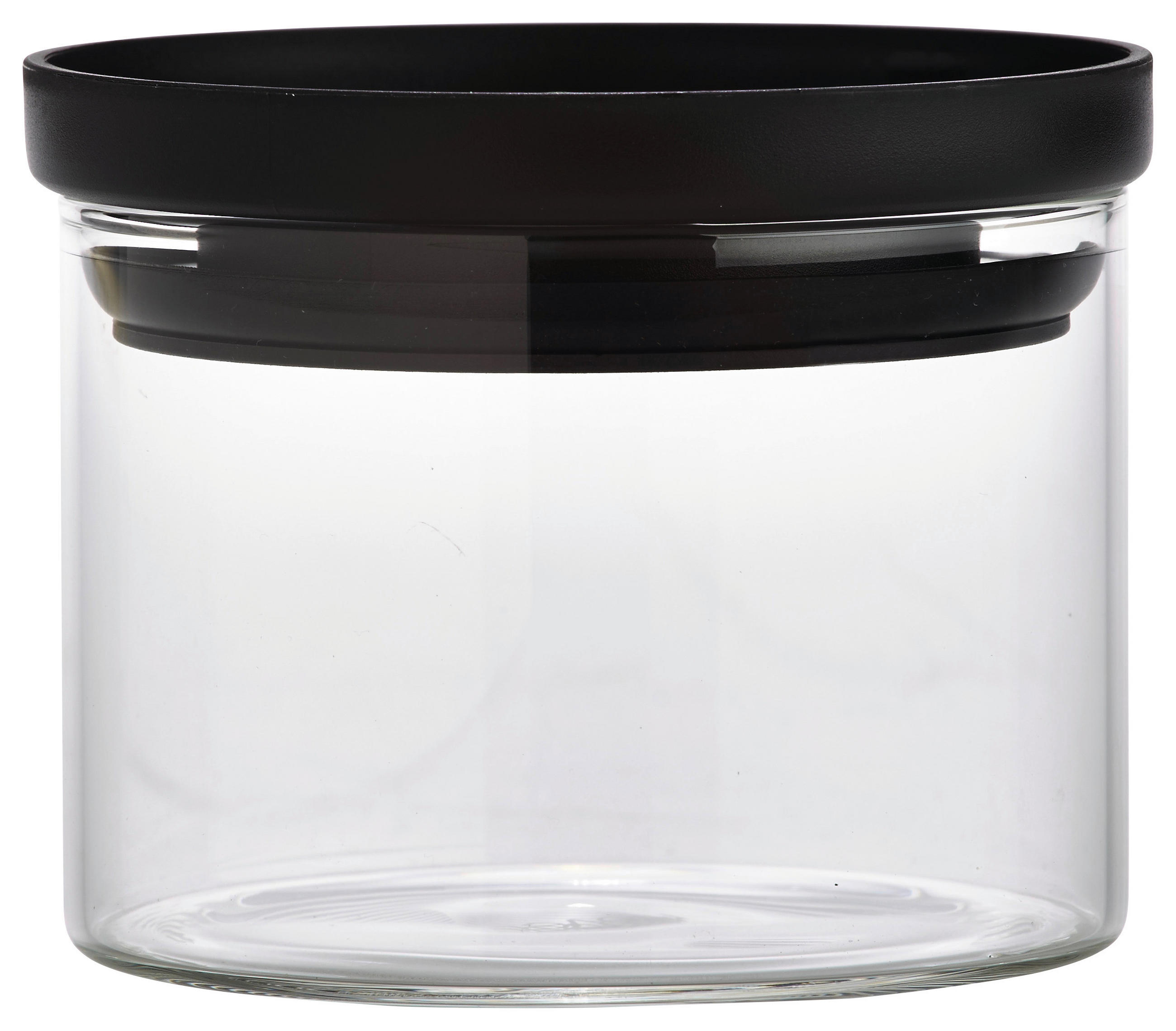 DÓZA NA POTRAVINY - černá/čiré, Basics, plast/sklo (9,5/7cm) - Homeware Profession.