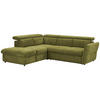 ECKSOFA in Mikrofaser Grün  - Schwarz/Grün, Design, Kunststoff/Textil (224/254cm) - Livetastic