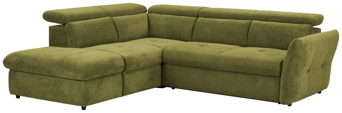 ROHOVÁ SEDACIA SÚPRAVA, textil, zelená - čierna/zelená, Design, textil/plast (224/254cm) - Stylife
