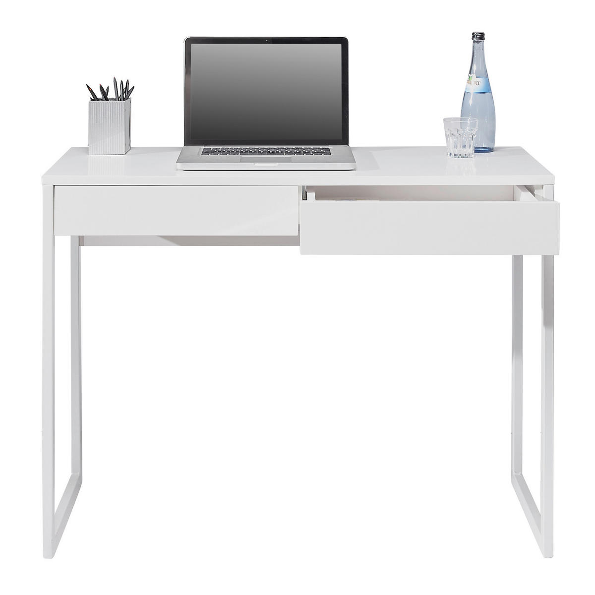 SCHREIBTISCH 102/40/76 cm  in Weiß  - Weiß, Design, Holzwerkstoff/Metall (102/40/76cm) - Hom`in