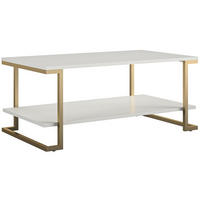 COUCHTISCH Camila 106/46/60 cm rechteckig Weiß  - Weiß/Bronzefarben, Design, Holzwerkstoff/Metall (106/46/60cm) - MID.YOU