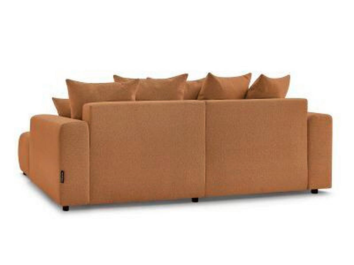 ECKSOFA Ottomane rechts  ATILLA Orange Flachgewebe  - Schwarz/Orange, MODERN, Kunststoff/Textil (244/149cm)
