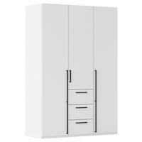 DREHTÜRENSCHRANK 151/235/61 cm,  in Weiß, 3-türig  - Schwarz/Weiß, Basics, Holzwerkstoff/Metall (151/235/61cm) - Novel