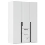 DREHTÜRENSCHRANK 151/223/61 cm,  in Weiß, 3-türig  - Schwarz/Weiß, Basics, Holzwerkstoff/Metall (151/223/61cm) - Novel