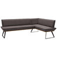 ECKBANK 243/183 cm  in Schwarz, Eichefarben, Dunkelbraun  - Eichefarben/Dunkelbraun, Design, Holz/Textil (243/183cm) - Voleo