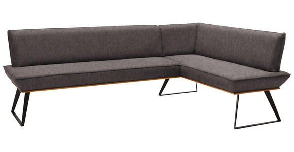ECKBANK 243/163 cm in Schwarz, Eichefarben, Dunkelbraun - Eichefarben/Dunkelbraun, Design, Holz/Textil (243/163cm) - Voleo
