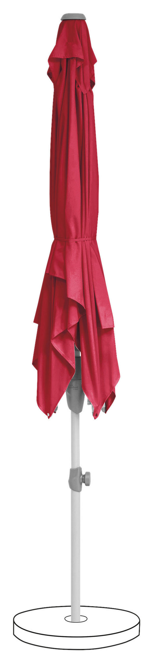 SONNENSCHIRM Rot  - Silberfarben/Rot, KONVENTIONELL, Textil/Metall (250/200cm) - Suncomfort by Glatz