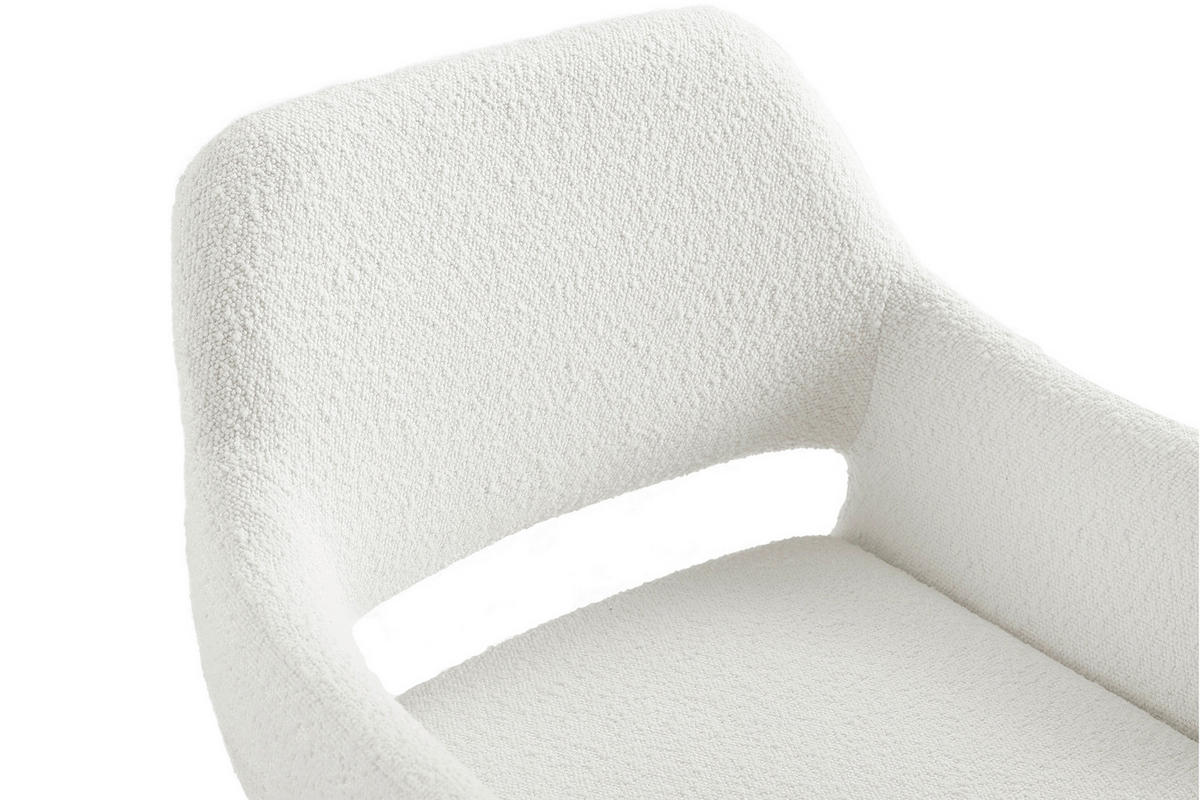 STOLIČKA S PODRÚČKAMI, buklé, biela - čierna/biela, Modern, kov/textil (63,5/82,5/59cm) - Livetastic