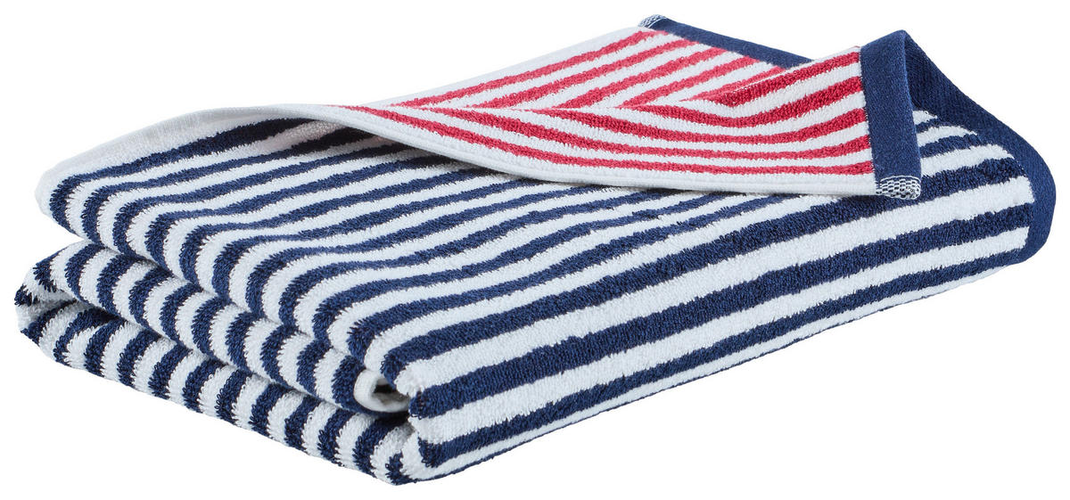 PLÁŽOVÁ OSUŠKA, 90/180 cm, modrá, červená - modrá/červená, textil (90/180cm) - Esposa