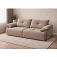 BIGSOFA Webstoff Beige  - Beige/Schwarz, KONVENTIONELL, Kunststoff/Textil (243/90,5/130cm) - Ambia Home