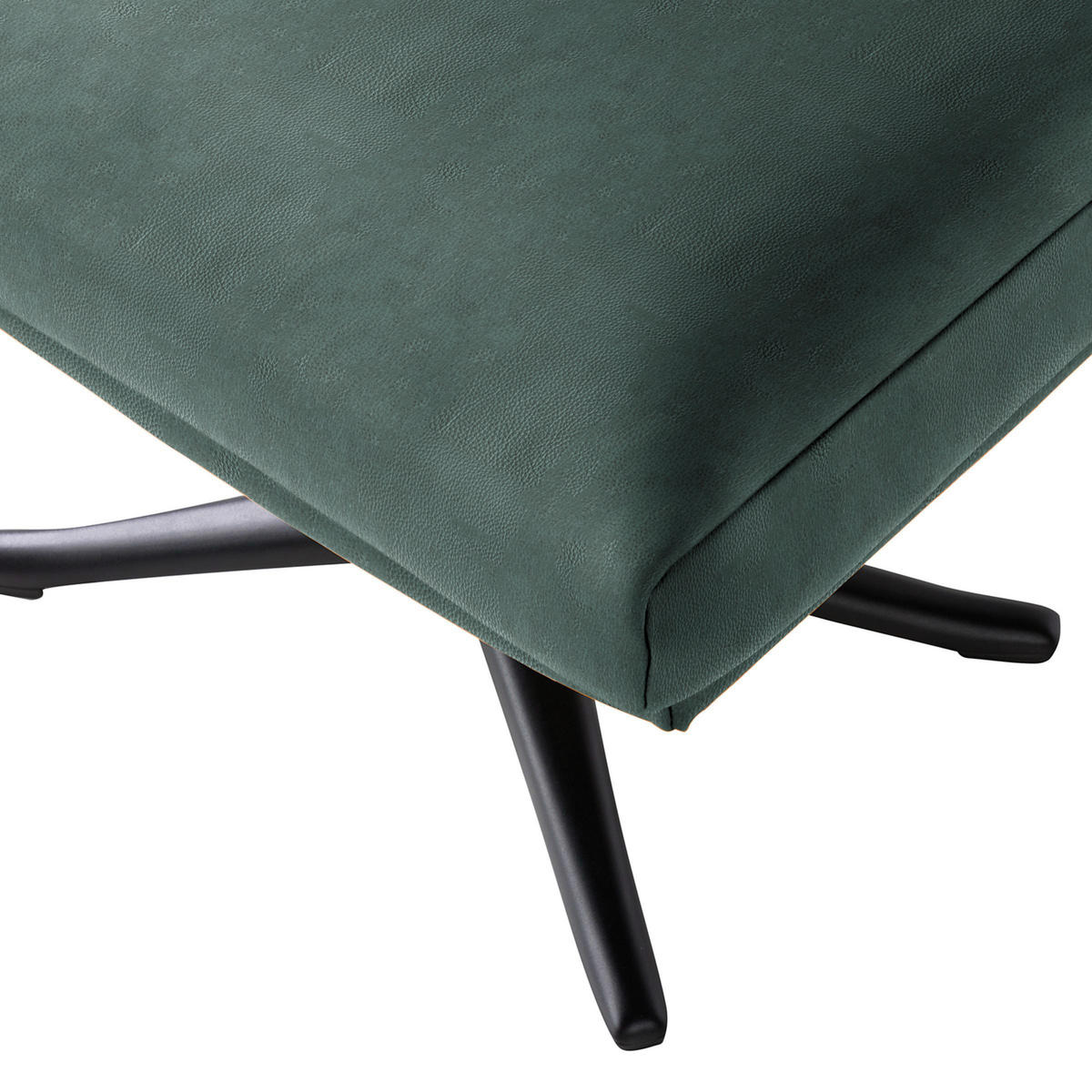 OHRENSESSEL in Waldgrün  - Waldgrün/Schwarz, Design, Leder/Metall (84/104/96cm) - home24